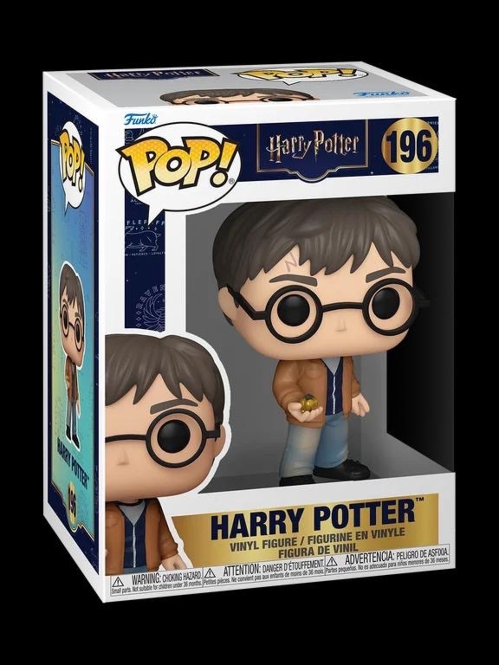 Funko Harry Potter Figure - Brown Jacket, Black Glasses, Gold Snitch